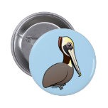 Birdorable Brown Pelican Round Button