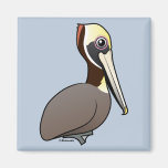 Birdorable Brown Pelican Square Magnet