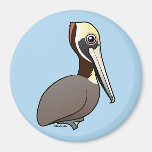 Birdorable Brown Pelican Round Magnet