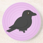 Birdorable Carrion Crow Sandstone Drink Coaster