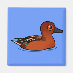 Cinnamon Teal Square Magnet