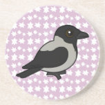 Birdorable Hooded Crow Sandstone Drink Coaster