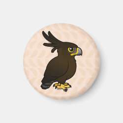 Birdorable Long-crested Eagle Round Magnet