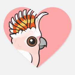 Pink Cockatoo Heart Sticker