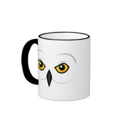 Snowy Owl Face Ringer Mug