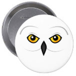 Birdorable Snowy Owl Face Pinback Button