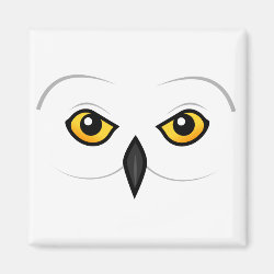 Snowy Owl Face Square Magnet
