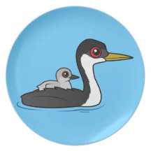 Birdorable Western Grebe with baby Plates