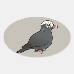 White-crowned Pigeon Oval Sticker