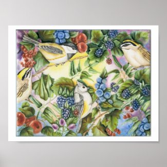 Birds and Berries Poster