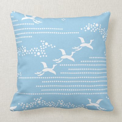 Birds and Clouds Pillow by Richard__Stone