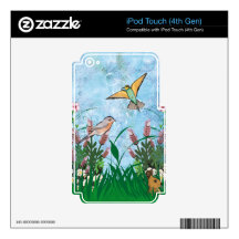 Birds And Floral iPod Touch 4G Decals