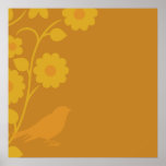 birds and flowers print