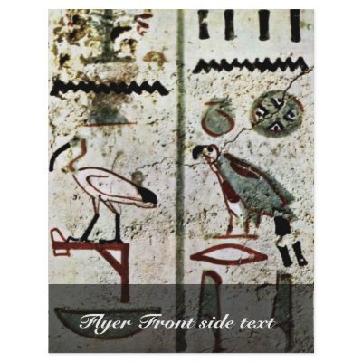 Birds And Hieroglyphs By Maler Der Grabkammer Des Flyer Design by Artcollection
