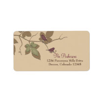 Birds and Leaves Fall Wedding Address Labels