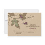 Birds and Leaves Fall Wedding Reply Card Invitation