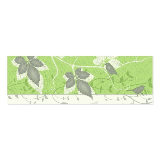 Birds and Leaves Special Occasion Favor Tags Business Card Templates (back side)