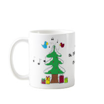 Birds and Musical Notes Christmas mug by seashell2 Birds and Musical Notes Christmas mug