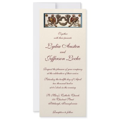 Birds and Shells Wedding Invitation
