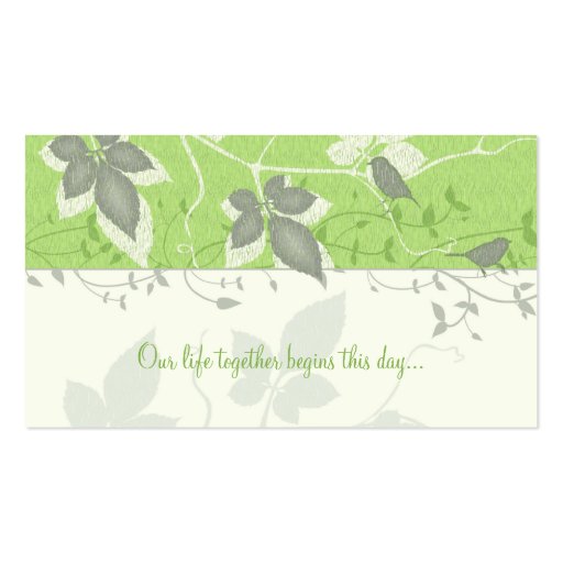 Birds and Vines Special Occasion Place Card Business Card Template (back side)