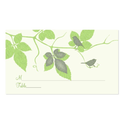 Birds and Vines Special Occasion Place Card Business Card Template (front side)