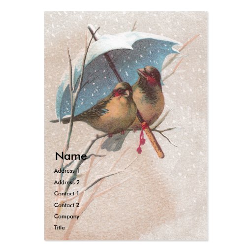 Birds Beneath Blue Umbrella Business Card Templates (front side)