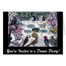 Birds Dinner Party Greeting Card