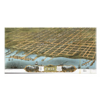 Bird's Eye View City of Erie Pennsylvania 1870 Picture Card