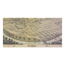 Bird's Eye View El Paso El Paso County Texas 1886 Custom Photo Card