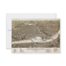 Bird's Eye View Map of Chippewa Falls Wisconsin Invites