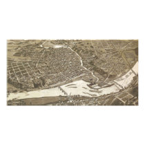 Bird's Eye View Map of Chippewa Falls Wisconsin Personalized Photo Card