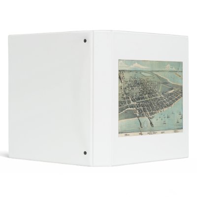 Bird's Eye View Map of Corpus Christi Texas 1887 Binders by wallarts
