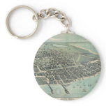 Bird's Eye View Map of Corpus Christi Texas 1887 Key Chain