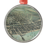 Bird's Eye View Map of Corpus Christi Texas 1887 Christmas Tree Ornament