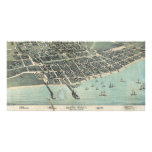 Bird's Eye View Map of Corpus Christi Texas 1887 Photo Card Template