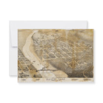 Bird's Eye View Map of Eagle Pass Texas in 1887 Personalized Invite