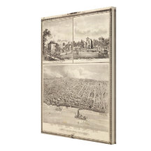 Bird's eye view of Muscatine City residences Stretched Canvas Print
