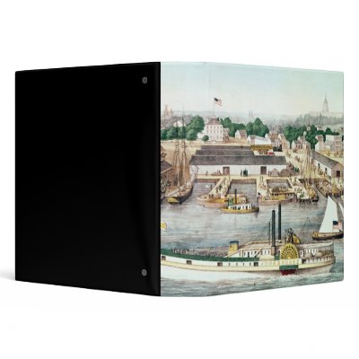 Bird's Eye View of Sixth Street Wharf Vinyl Binders by bridgemanart