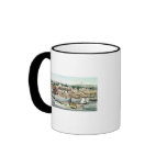 Bird's Eye View of Sixth Street Wharf Mugs