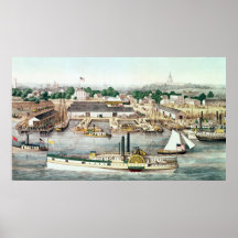 Bird's Eye View of Sixth Street Wharf Poster