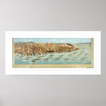 Bird's-eye View of the Fleet in San Francisco Bay, Poster