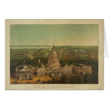 Bird's Eye View of Washington D.C. in 1869 Card