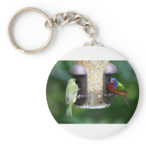 Birds Feeding Keychains
