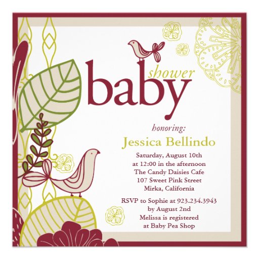 Birds & Flowers Custom Invites
