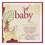 Birds & Flowers Personalized Announcement