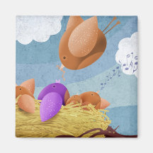 Birds house guest - magnets