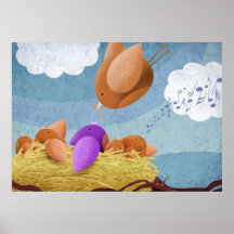 Birds house guest - poster prints
