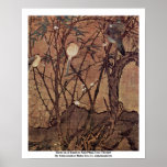 Birds In A Bamboo And Plum Tree Thicket Print