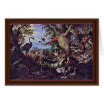 Birds In A Landscape By Roelant Savery Card