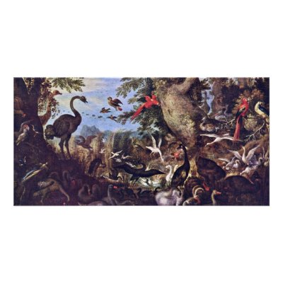 Birds In A Landscape By Roelant Savery Picture Card by Artcollection
